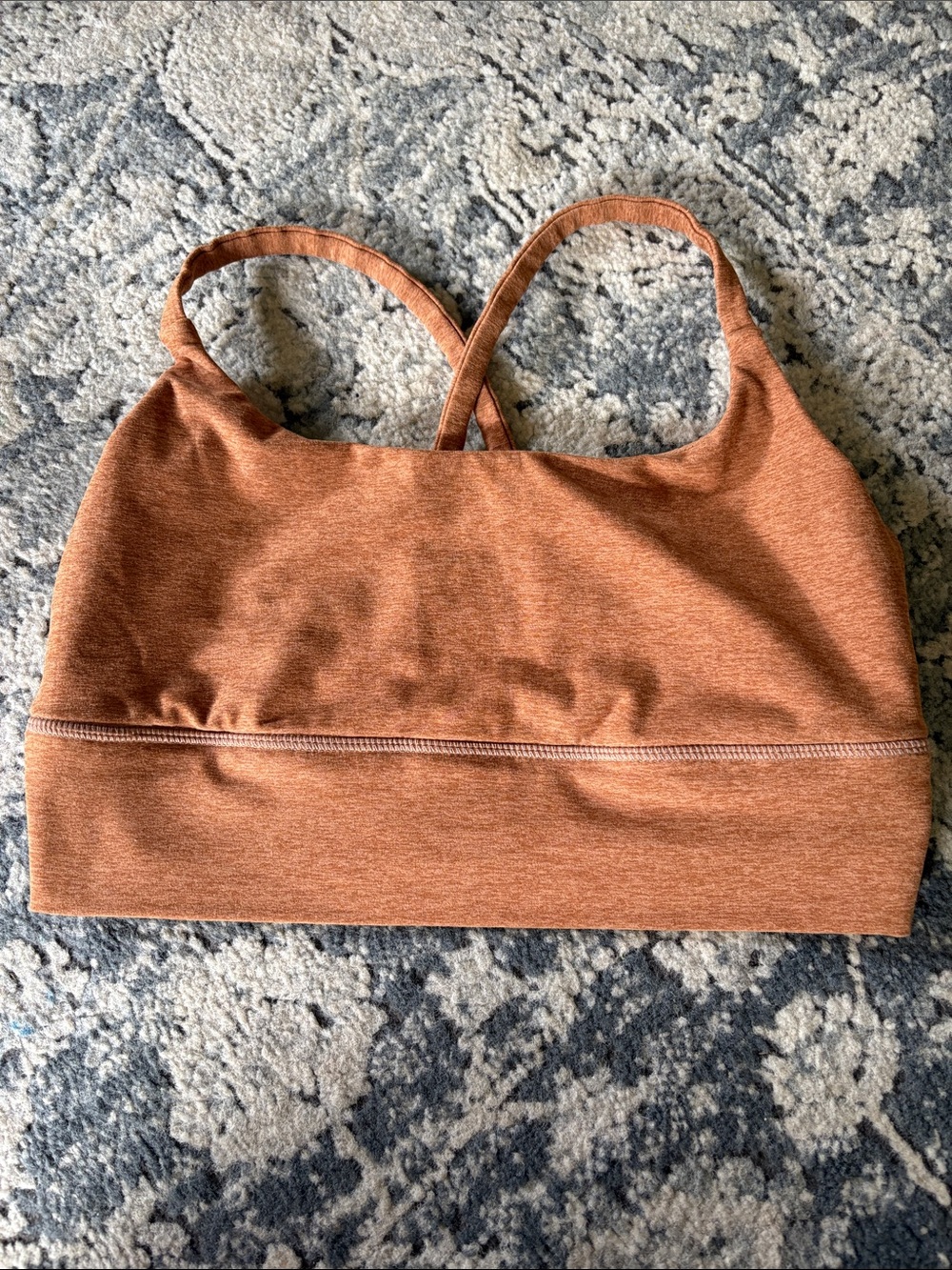 Vuori Burnt Orange Crossback Seamless Sports Bra